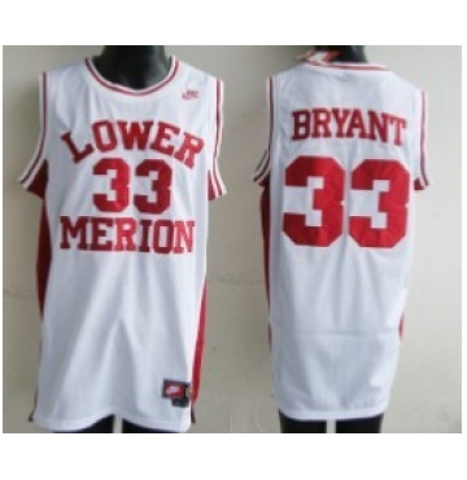 Men's Lower Merion High School #33 Kobe Bryant White Jersey