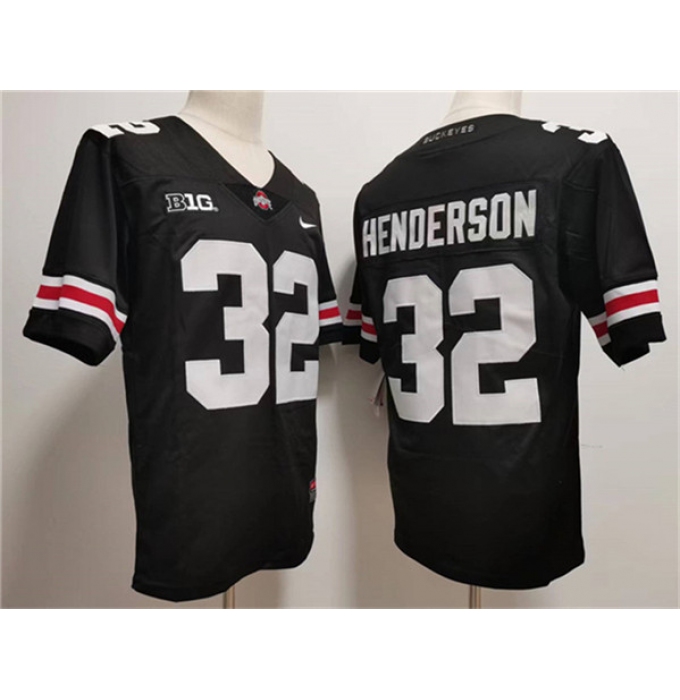 Men's Ohio State Buckeyes #32 TreVeyon Henderson Black 2023 F.U.S.E. Limited Stitched Jersey