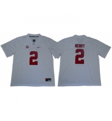 Crimson Tide #2 Derrick Henry White SEC Patch Limited Stitched College Jersey