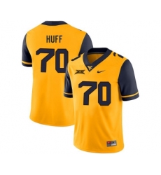 West Virginia Mountaineers 70 Sam Huff Gold College Football Jersey