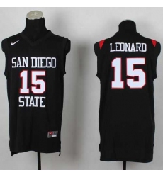 San Diego State Aztecs #15 Kawhi Leonard Black Basketball Stitched NCAA Jersey