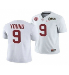 Men's Alabama Crimson Tide #9 Bryce Young 2022 Patch White College Football Stitched Jersey