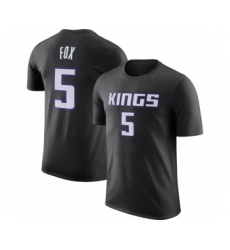 Men's Sacramento Kings #5 De'Aaron Fox Black 2022-23 Statement Edition Name & Number T-Shirt