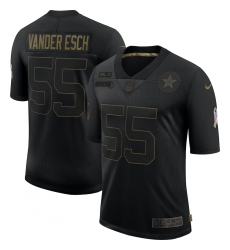 Men's Dallas Cowboys #55 Leighton Vander Esch Black 2020 Salute To Service Limited Jersey
