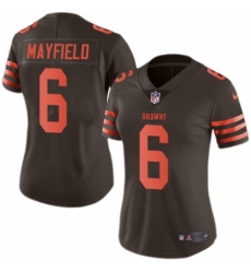 Women's Nike Cleveland Browns #6 Baker Mayfield Limited Brown Rush Vapor Untouchable NFL Jersey