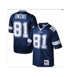 Men's Dallas Cowboys #81 Terrell Owens Navy Blue Throwback Jersey