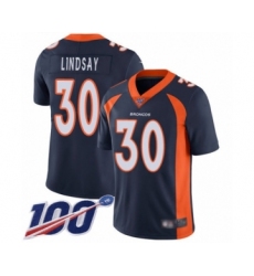 Youth Nike Denver Broncos #30 Phillip Lindsay Navy Blue Alternate Vapor Untouchable Limited Player 100th Season NFL Jersey