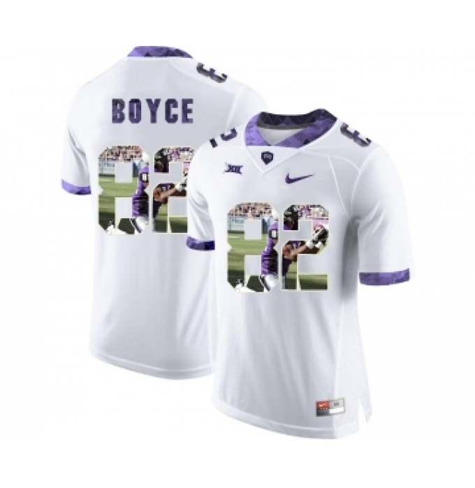 TCU Horned Frogs 82 Josh Boyce White With Portrait Print College Football Limited Jersey
