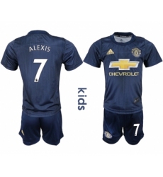 2018-19 Manchester United 7 ALEXIS Third Away Youth Soccer Jersey