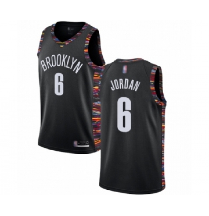 Youth Brooklyn Nets #6 DeAndre Jordan Swingman Black Basketball Jersey - 2018 19 City Edition