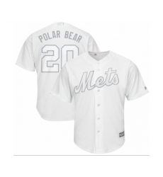 Men's New York Mets #20 Pete Alonso  Polar Bear Authentic White 2019 Players Weekend Baseball Jersey