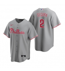 Men's Nike Philadelphia Phillies #2 Jean Segura Gray Road Stitched Baseball Jersey