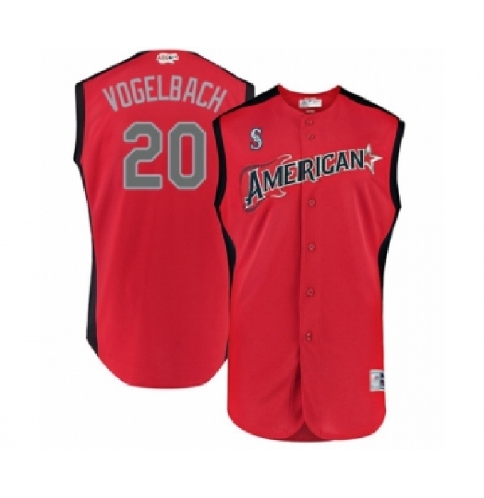 Men's Seattle Mariners #20 Dan Vogelbach Authentic Red American League 2019 Baseball All-Star Jersey