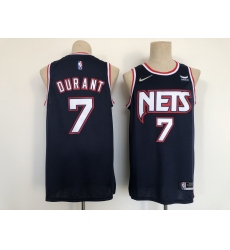 Men's Brooklyn Nets #7 Kevin Durant Navy City Player Jersey