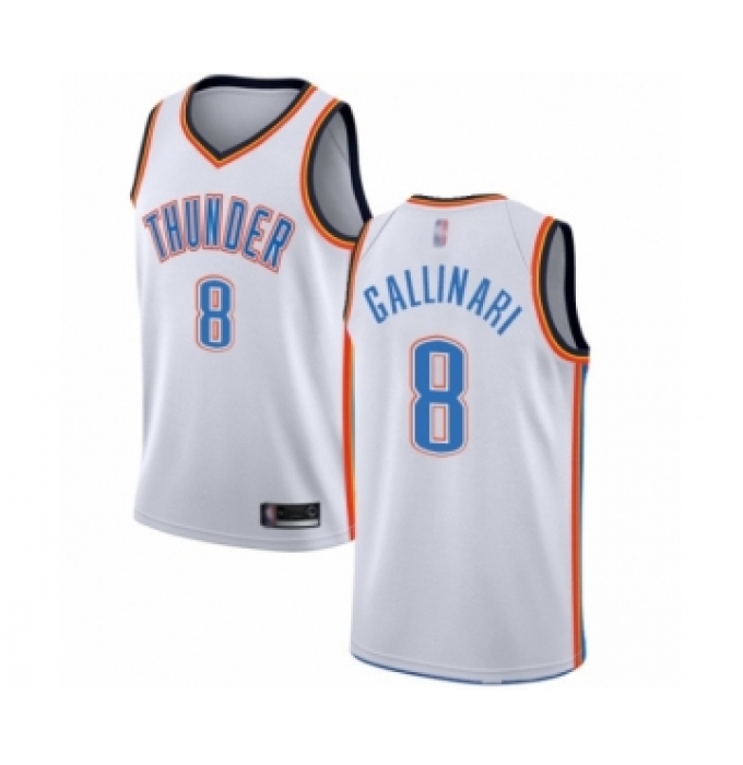 Men's Oklahoma City Thunder #8 Danilo Gallinari Authentic White Basketball Jersey - Association Edition