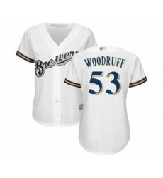 Women's Milwaukee Brewers #53 Brandon Woodruff Authentic White Alternate Cool Base Baseball Jersey