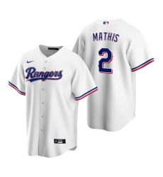 Men's Nike Texas Rangers #2 Jeff Mathis White Home Stitched Baseball Jersey