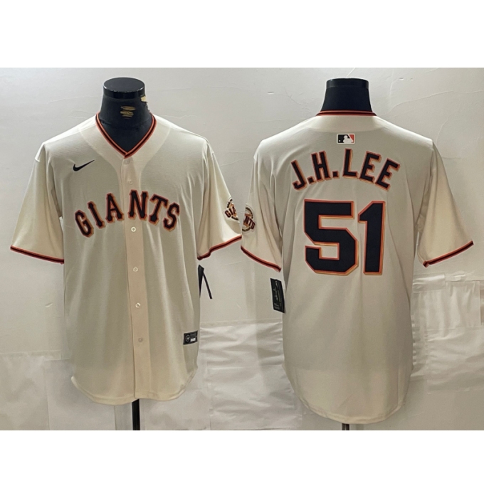 Men's San Francisco Giants #51 Jung Hoo Lee Cream 2024 Home Limited Stitched Baseball Jersey