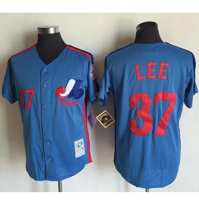 Mitchell And Ness Montreal Expos #37 Bill Lee Blue Throwback Stitched Baseball Jersey