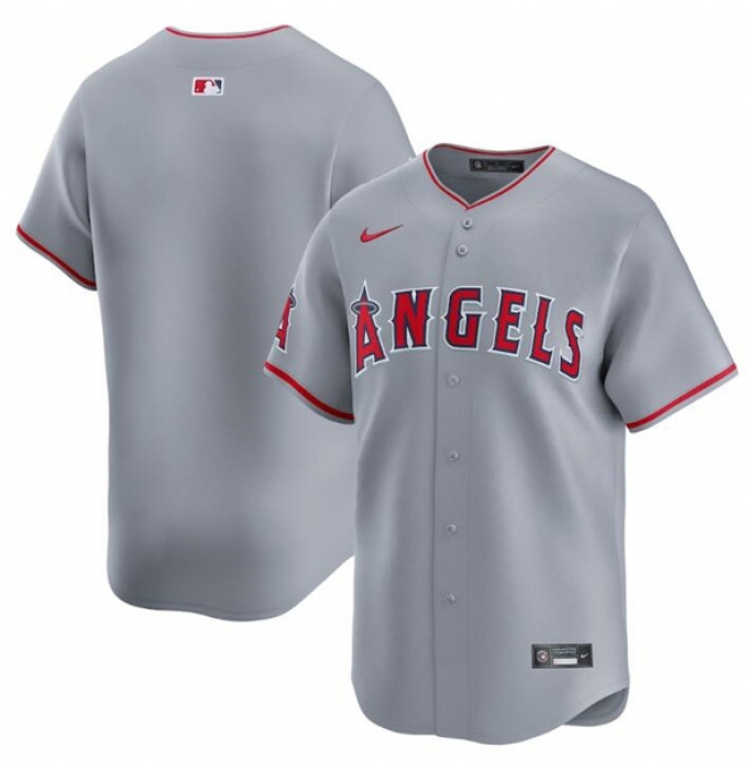 Men's Los Angeles Angels Blank Gray Away Limited Baseball Stitched Jersey