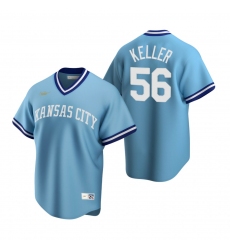 Men's Nike Kansas City Royals #56 Brad Keller Light Blue Cooperstown Collection Road Stitched Baseball Jersey