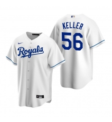 Men's Nike Kansas City Royals #56 Brad Keller White Home Stitched Baseball Jersey