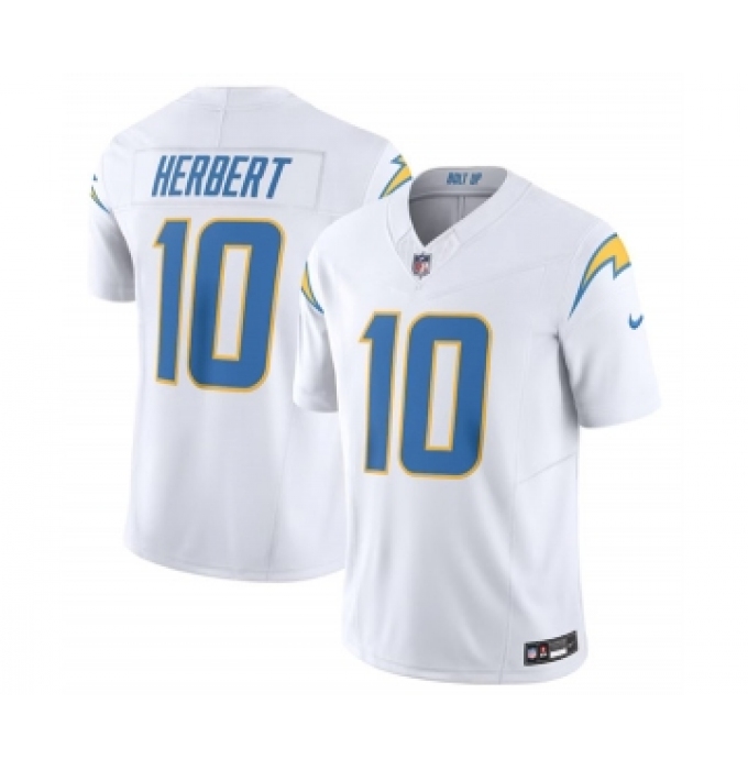 Men's Nike Los Angeles Chargers #10 Justin Herbert White 2023 F.U.S.E. Vapor Untouchable Limited Stitched Jersey