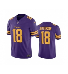Men's Minnesota Vikings #18 Justin Jefferson Purple 2023 F.U.S.E. Color Rush Stitched Jersey