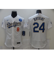 Men's Nike Los Angeles Dodgers #24 Kobe Bryant White Champions Authentic Jersey