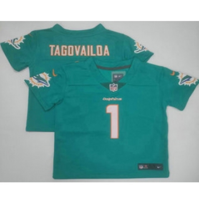 Toddler Miami Dolphins #1 Tua Tagovailoa Aqua 2022 Vapor Limited Stitched NFL Jersey