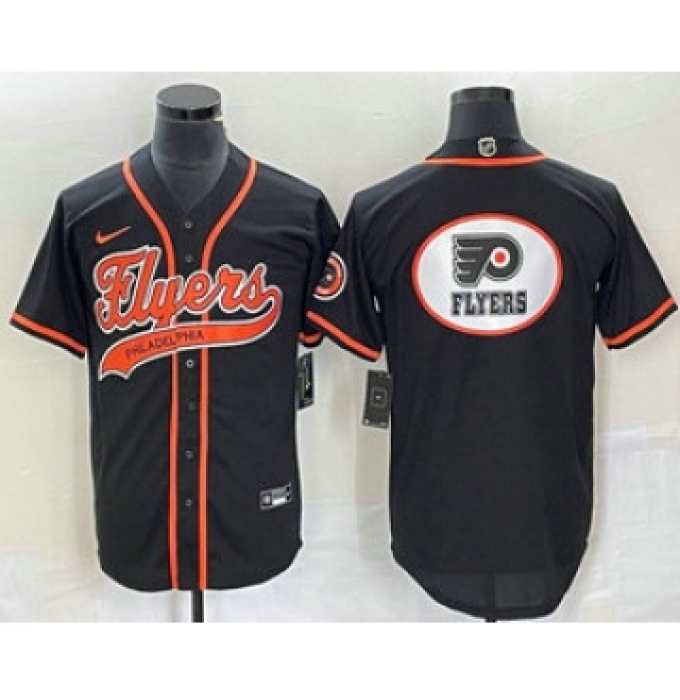 Men's Nike Philadelphia Flyers Blank Black Cool Base Stitched Baseball Jersey