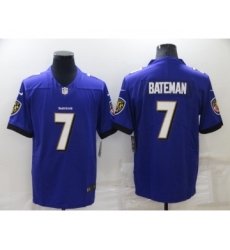 Men's Baltimore Ravens #7 Rashod Bateman Purple 2022 Vapor Untouchable Stitched NFL Nike Limited Jersey