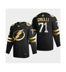 Men's Tampa Bay Lightning #71 Anthony Cirelli Black Golden Edition Limited Stitched Hockey Jersey