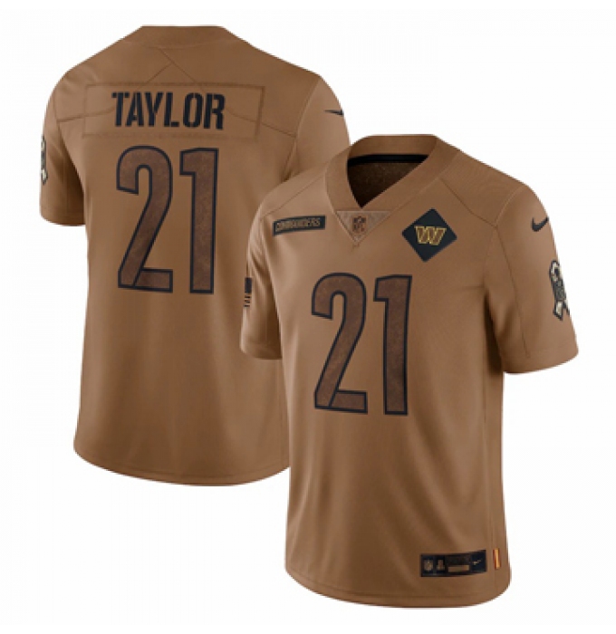 Men's Washington Commanders #21 Sean Taylor Nike Brown 2023 Salute To Service Retired Player Limited Jersey