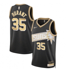 Men's Phoenix Suns #35 Kevin Durant Black Gold 2024 Select Series Stitched Jersey