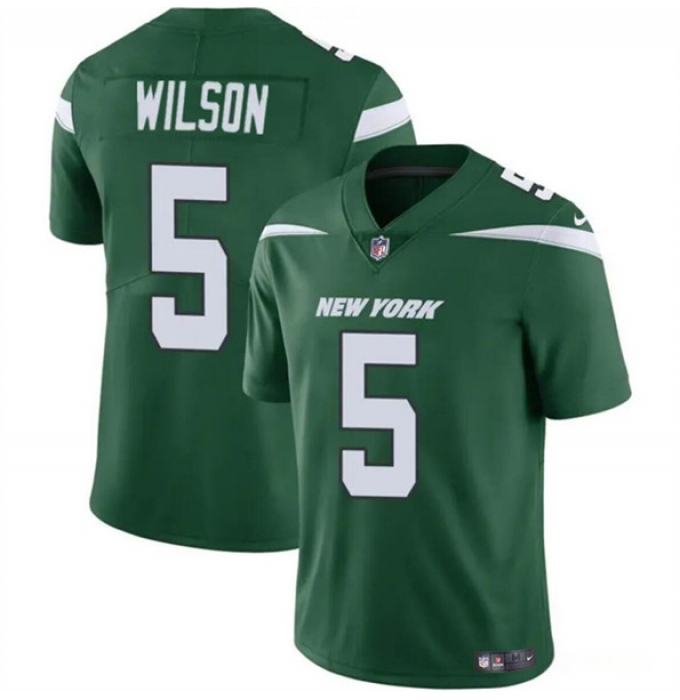 Men's New York Jets #5 Garrett Wilson Green Vapor Untouchable Limited Football Stitched Jersey
