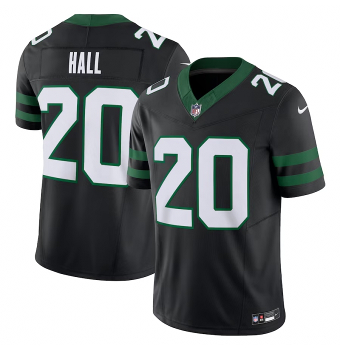 Men's New York Jets #20 Breece Hall Black 2023 F.U.S.E. Vapor Limited Throwback Stitched Football Jersey