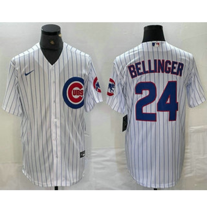 Men's Chicago Cubs #24 Cody Bellinger White Stitched Cool Base Nike Jersey