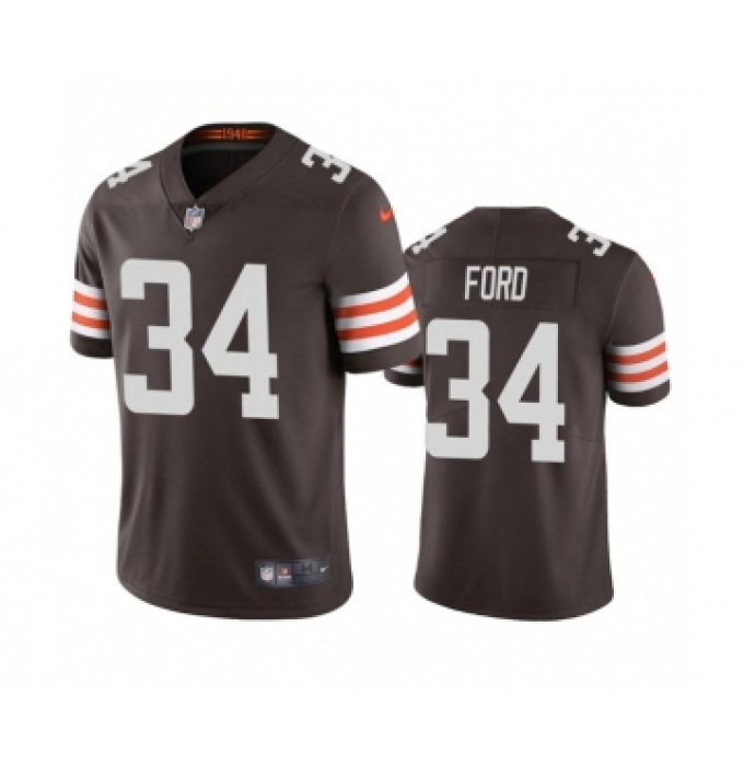 Men's Cleveland Browns #34 Jerome Ford Brown Vapor Stitched Game Jersey