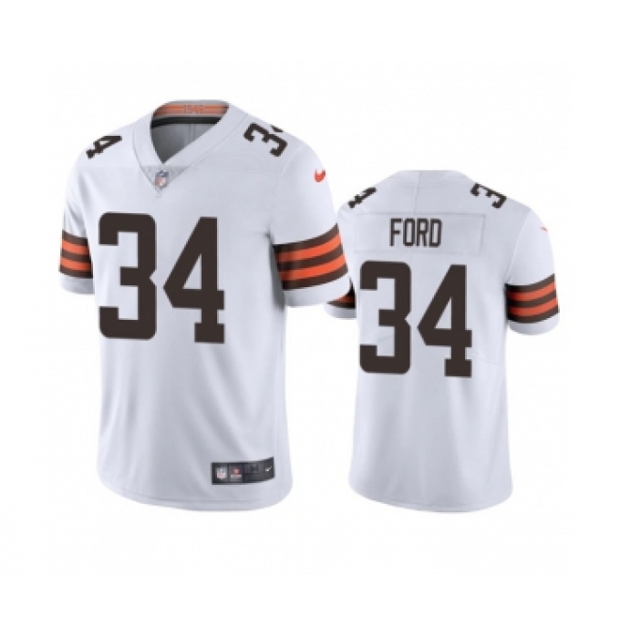 Men's Cleveland Browns #34 Jerome Ford White Vapor Limited Stitched Jersey