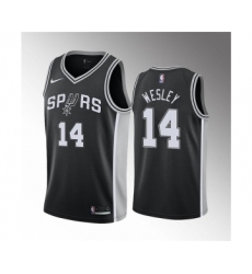 Men' San Antonio Spurs #14 Blake Wesley Black Association Edition Stitched Jersey