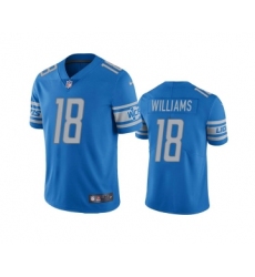 Mens Detroit Lions #18 Jameson Williams Blue Vapor Untouchable Limited Stitched Jersey