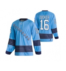 Men's Pittsburgh Penguins #16 Jason Zucker 2022 Blue Classics Stitched Jersey