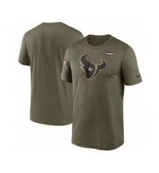 Men's Houston Texans Football Olive 2021 Salute To Service Legend Performance T-Shirt