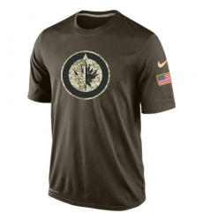 NHL Men's Winnipeg Jets Nike Olive Salute To Service KO Performance Dri-FIT T-Shirt