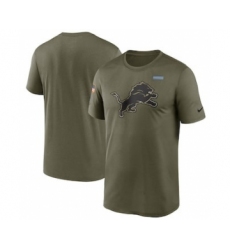 Men's Detroit Lions Football Olive 2021 Salute To Service Legend Performance T-Shirt