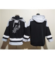 Men's San Antonio Spurs Blank Black Ageless Must-Have Lace-Up Pullover Hoodie