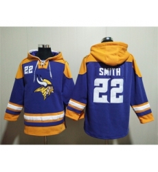 Men's Minnesota Vikings #22 Harrison Smith Purple Yellow Ageless Must-Have Lace-Up Pullover Hoodie