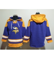 Men's Minnesota Vikings Blank Purple Yellow Ageless Must-Have Lace-Up Pullover Hoodie