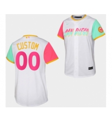 Youth San Diego Padres Custom 00 White Jersey 2022-23 City Connect jersey